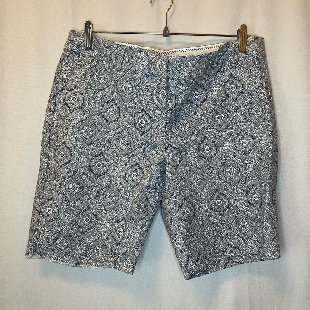 Kenar Blue and White Print Shorts